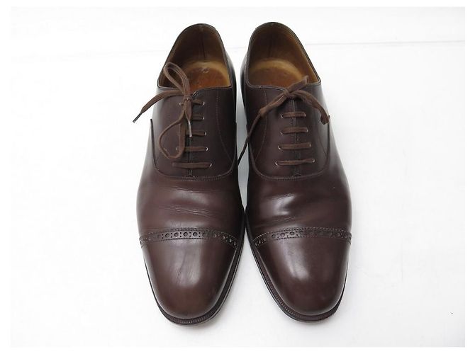 Hermès SCARPE HERMES OXFORD PUNTA DRITTA 7 41 scarpe in pelle marrone - vista 5