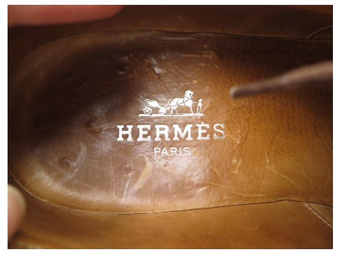 Hermès SCARPE HERMES OXFORD PUNTA DRITTA 7 41 scarpe in pelle marrone - vista 6