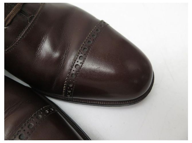 Hermès SCARPE HERMES OXFORD PUNTA DRITTA 7 41 scarpe in pelle marrone - vista 8