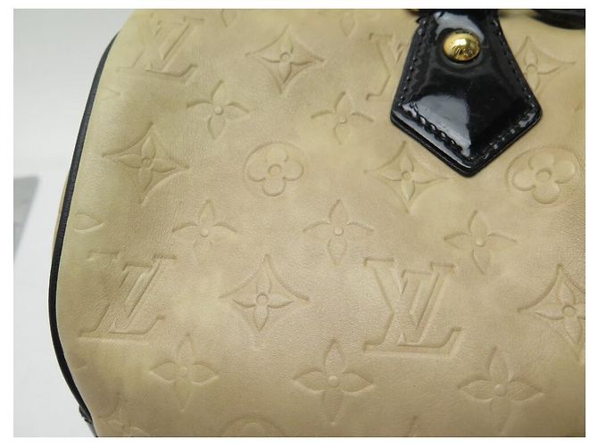 LOUIS VUITTON STEPHEN SPROUSE BOSTON BORSA A MANO MONOGRAM IN PELLE EMPREINTE Beige - vista 14