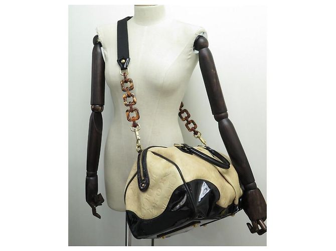 LOUIS VUITTON STEPHEN SPROUSE BOSTON BORSA A MANO MONOGRAM IN PELLE EMPREINTE Beige - vista 6