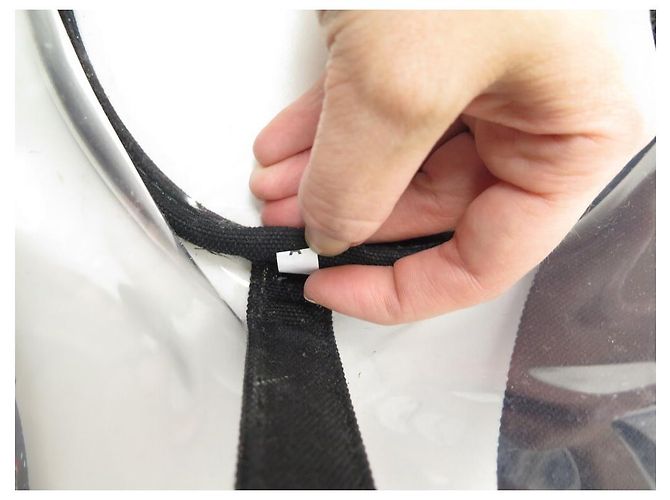Etiquette HANDTASCHE PRADA CABAS PLEXI PM 1BG187 SCHWARZE HANDTASCHE AUS TRANSPARENTEM KUNSTSTOFF - Ansicht 10
