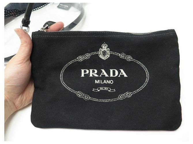 Etiquette HANDTASCHE PRADA CABAS PLEXI PM 1BG187 SCHWARZE HANDTASCHE AUS TRANSPARENTEM KUNSTSTOFF - Ansicht 14