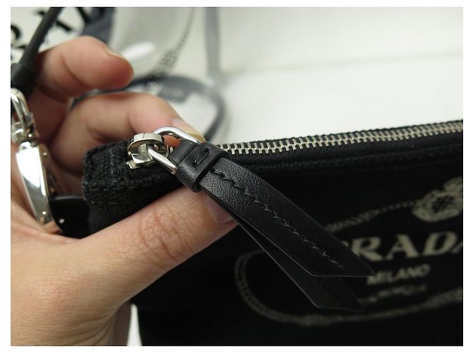 Etiquette HANDTASCHE PRADA CABAS PLEXI PM 1BG187 SCHWARZE HANDTASCHE AUS TRANSPARENTEM KUNSTSTOFF - Ansicht 15