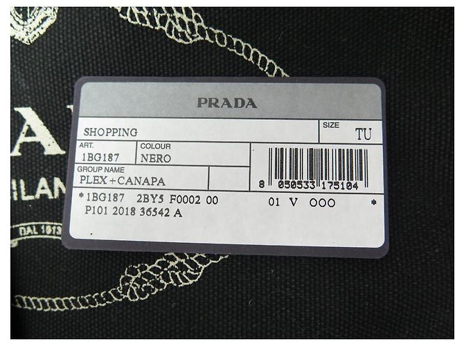 Etiquette HANDTASCHE PRADA CABAS PLEXI PM 1BG187 SCHWARZE HANDTASCHE AUS TRANSPARENTEM KUNSTSTOFF - Ansicht 20