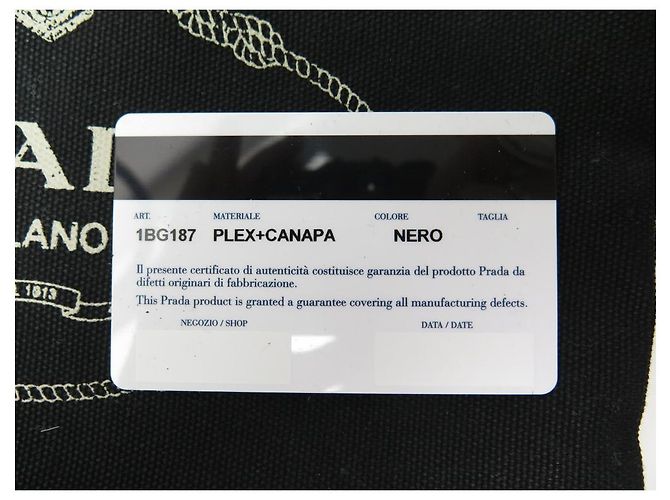 Etiquette HANDTASCHE PRADA CABAS PLEXI PM 1BG187 SCHWARZE HANDTASCHE AUS TRANSPARENTEM KUNSTSTOFF - Ansicht 21