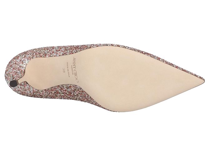 Le donne di Jimmy Choo amano 65 Décolleté in glitter rosa - vista 4