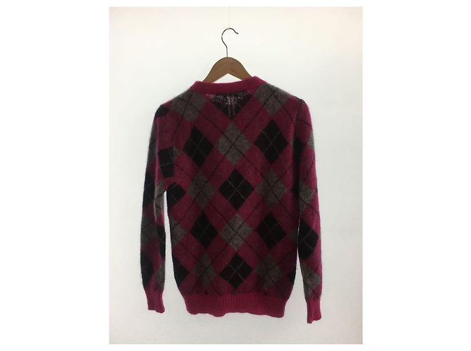 SAINT LAURENT 14AW / Argyle pattern knit / Sweater (thick) / S / Mohair - view 2