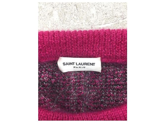 SAINT LAURENT 14AW / Argyle pattern knit / Sweater (thick) / S / Mohair - view 3
