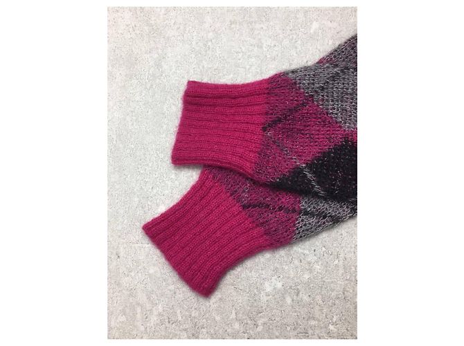 SAINT LAURENT 14AW / Argyle pattern knit / Sweater (thick) / S / Mohair - view 6