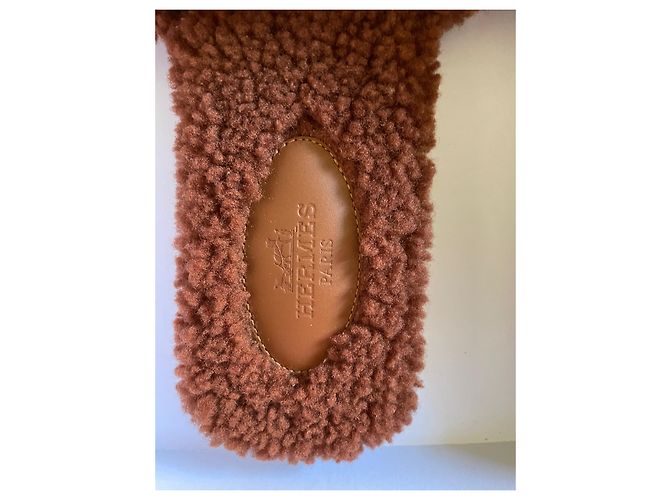 Hermès Oran Sandalen Braun Wolle Größe 37 - Ansicht 3