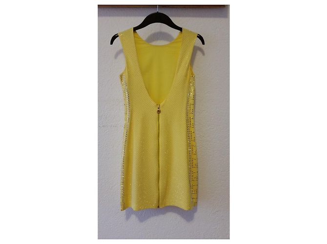 Versace For H&M VESTIDO DE SEDA CON GRECIA AL LADO VERSACE per H&M. Amarillo - vista 2