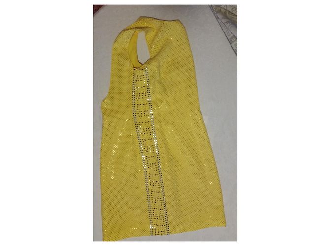 Versace For H&M VESTIDO DE SEDA CON GRECIA AL LADO VERSACE per H&M. Amarillo - vista 5
