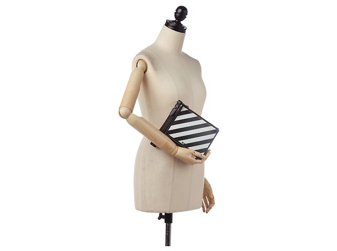 Off White Bolso de mano con clip Binder blanco roto - vista 10