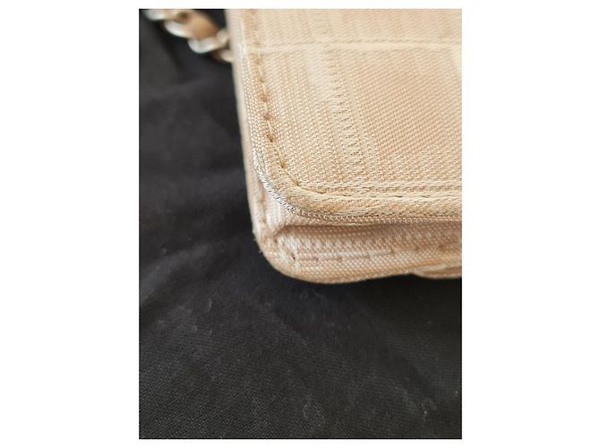 Chanel Wallet on Chain Beige in tessuto - vista 3