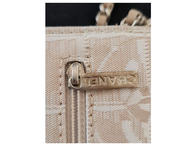 Chanel Wallet on Chain Beige in tessuto - vista 5