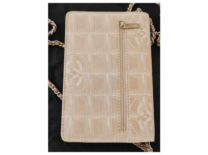 Chanel Wallet on Chain Beige in tessuto - vista 6