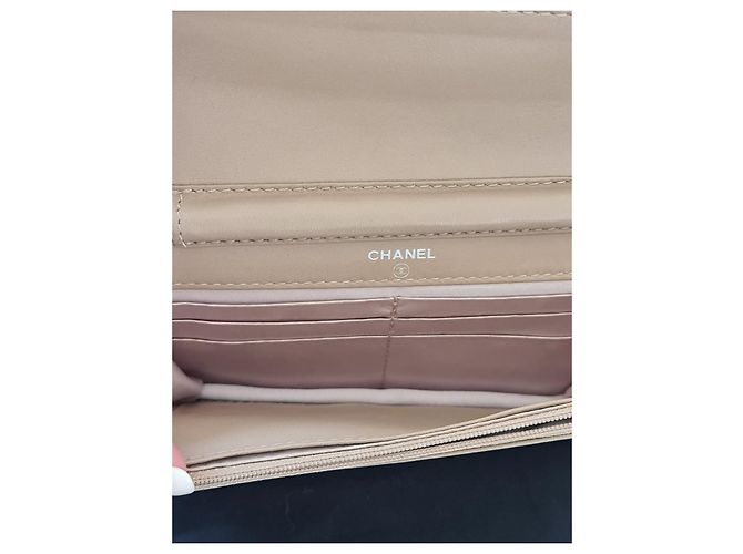 Chanel Wallet on Chain Beige in tessuto - vista 7