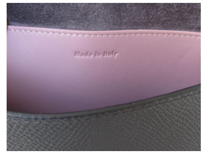 Borsa a spalla Céline in vitello granulato grigio antracite e lilla - vista 9
