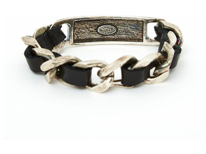 Chanel 95UN MAXI BRACCIALE A CATENA Nero Argento - vista 2