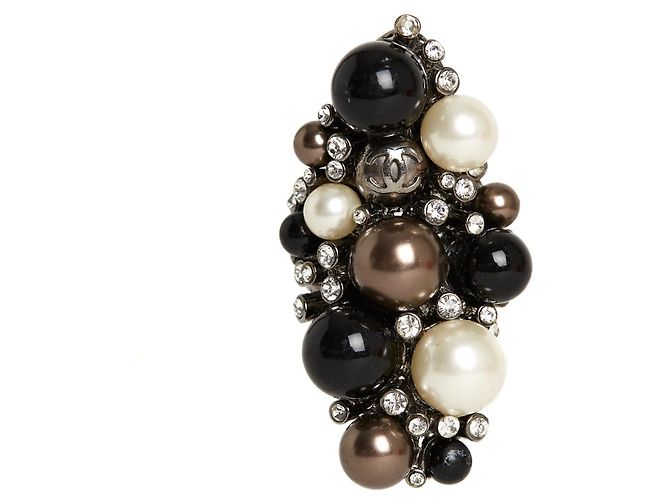 Chanel 04UN MAXI ANELLO DI PERLE T53/54 Argento - vista 2