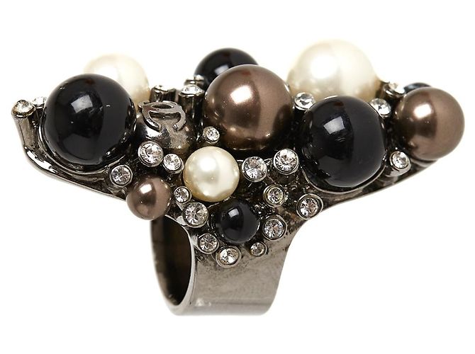 Chanel 04UN MAXI ANELLO DI PERLE T53/54 Argento - vista 3