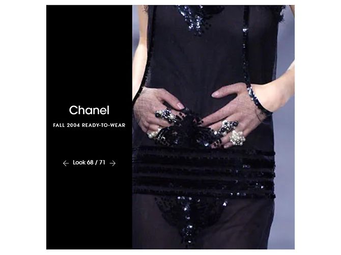 Chanel 04UN MAXI ANELLO DI PERLE T53/54 Argento - vista 6