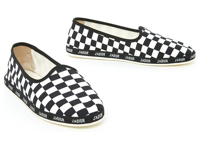 Espadrillas Dior J'Adior Ska Scacchi Neri e Bianchi 40.5 Nero Bianco - vista 2