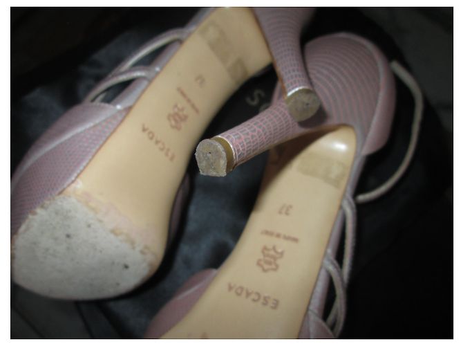 Escada Décolleté in pelle rosa salmone 38 - vista 8