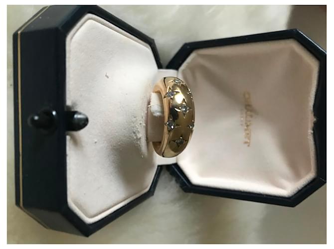 Chaumet Bague jonc  7 diamants étoiles Bijouterie dorée - vue 13