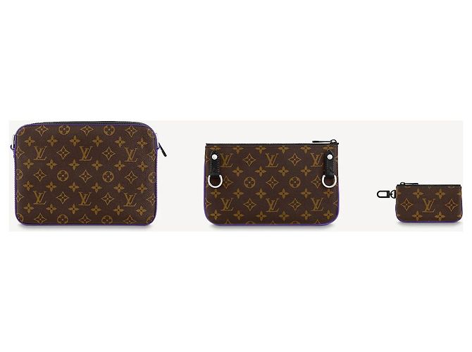 Louis Vuitton Monogramma LV Trio messenger macassar Marrone - vista 3
