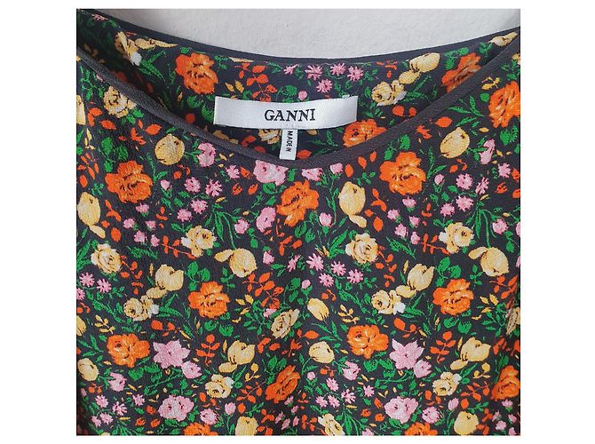 Vestido de seda Joycedale Ganni Multicolor - vista 7