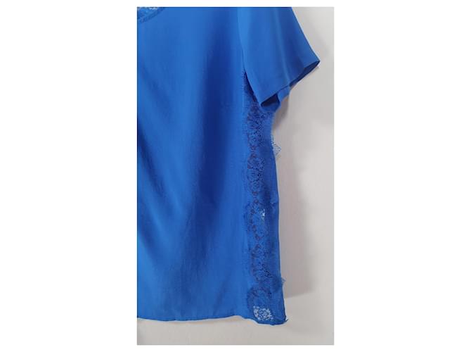 Blusa de encaje de seda azul Sandro - vista 2