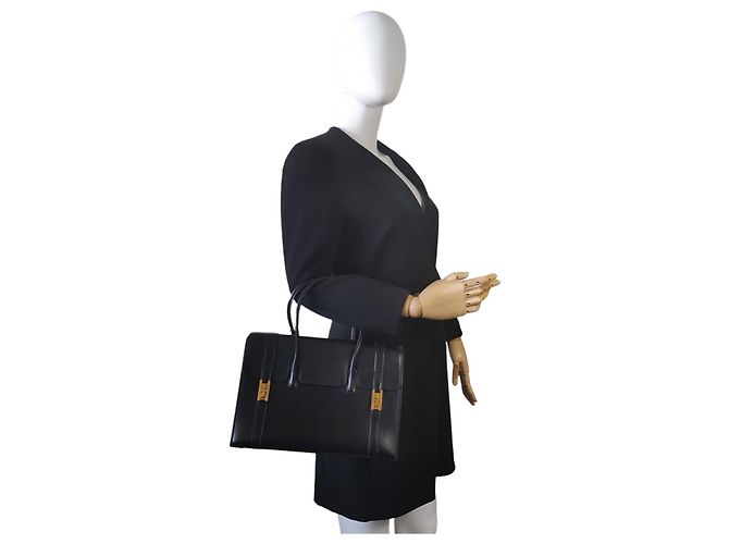 Drag Borsa a tracolla Hermès Black Boxcalf Goldene Hardware Nero - vista 2