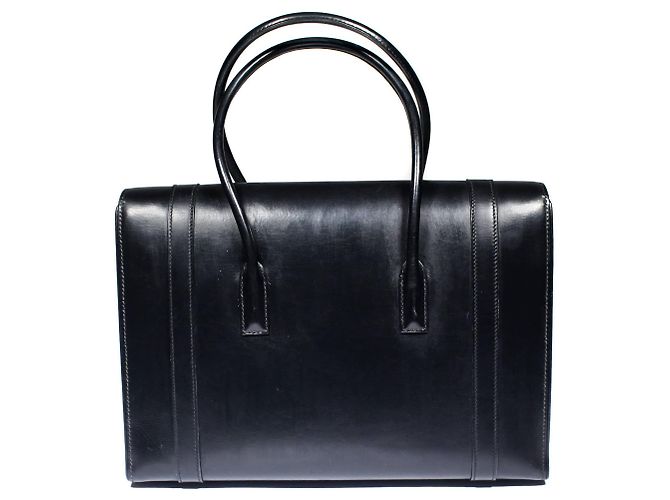 Drag Borsa a tracolla Hermès Black Boxcalf Goldene Hardware Nero - vista 3