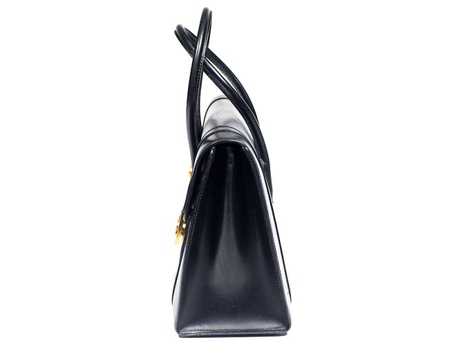 Drag Borsa a tracolla Hermès Black Boxcalf Goldene Hardware Nero - vista 4