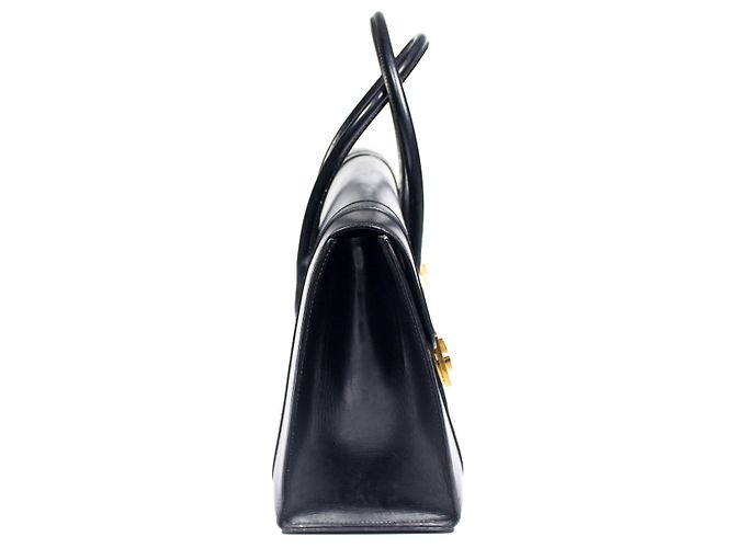 Drag Borsa a tracolla Hermès Black Boxcalf Goldene Hardware Nero - vista 5