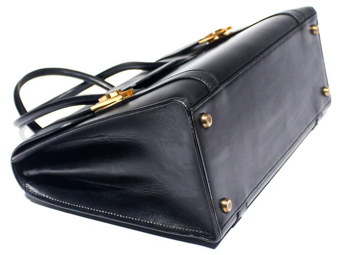 Drag Borsa a tracolla Hermès Black Boxcalf Goldene Hardware Nero - vista 7