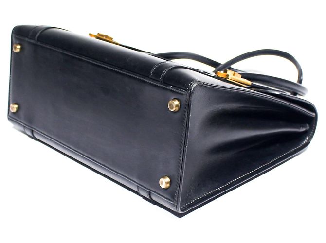 Drag Borsa a tracolla Hermès Black Boxcalf Goldene Hardware Nero - vista 8