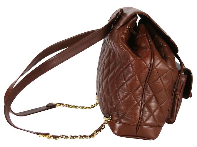 Chanel Duma Rucksack Large Braunes Lammleder - Ansicht 5