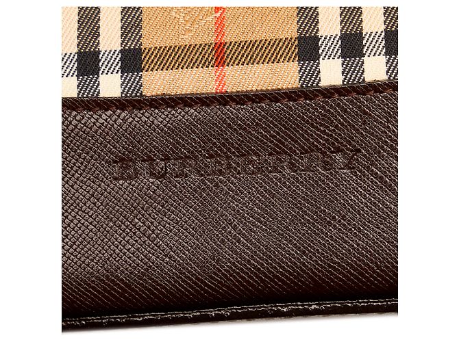 Borsa a tracolla in tela check Burberry Brown Haymarket Marrone Multicolore Beige - vista 6