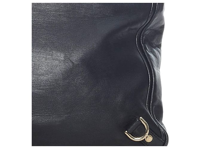 Sac cabas en cuir à anneau en D noir Abbey Gucci - vue 10