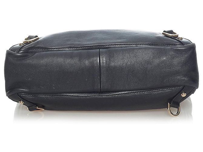 Sac cabas en cuir à anneau en D noir Abbey Gucci - vue 4