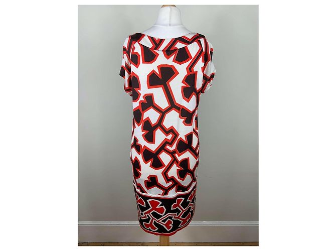 Diane Von Furstenberg DvF vintage vestido de seda Ayuka padrão ginko Multicor - vista 2
