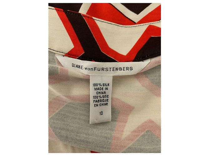Diane Von Furstenberg DvF vintage vestido de seda Ayuka padrão ginko Multicor - vista 3