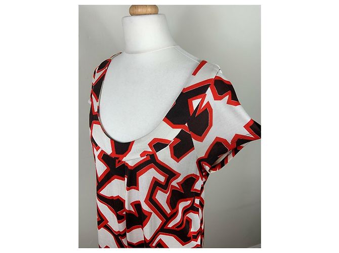 Diane Von Furstenberg DvF vintage vestido de seda Ayuka padrão ginko Multicor - vista 7