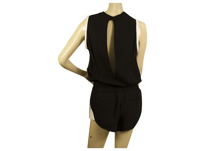 Helmut Lang Negro Blanco Trim Torsion sin mangas Romper Playsuit Shorts tamaño 2 - vista 2