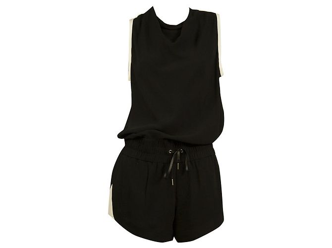 Helmut Lang Negro Blanco Trim Torsion sin mangas Romper Playsuit Shorts tamaño 2 - vista 6