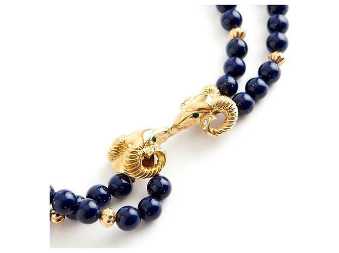 Collana Kenneth Jay Lane Capricorn blu scuro - vista 2