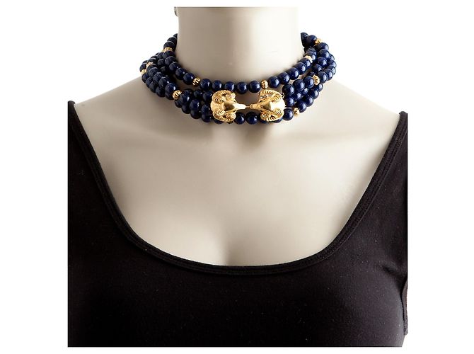 Collana Kenneth Jay Lane Capricorn blu scuro - vista 6
